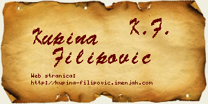 Kupina Filipović vizit kartica